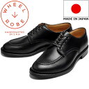 WHEEL ROBE HEAVY STITCHING MOC TOE ウィールローブ 15078 ブラック Uチップシューズ ビジネスシューズ メンズ 本革 モックトゥゥシューズ クロムエクセル 日本製 送料無料 