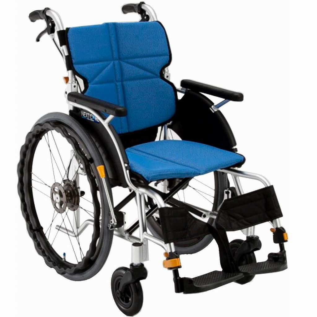 車椅子 自走式 ネクストコア NEXT-11B HB(ハイブリッドタイヤ仕様) F-2 ブルー 松永製作所