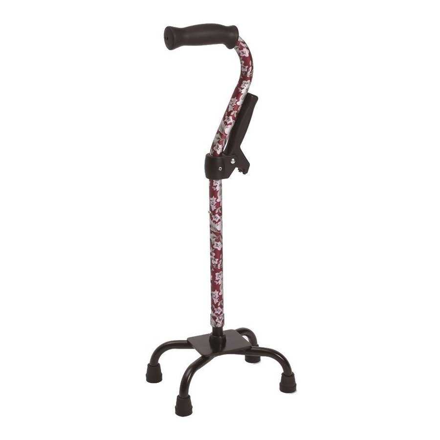 四点杖補助グリップ付 WB3801 花柄赤 フジホーム