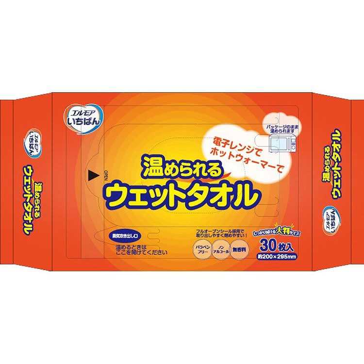 樂天商城 - ケース販売 エルモア いちばん 温められるウェットタオル 30枚入×16袋 480211 カミ商事