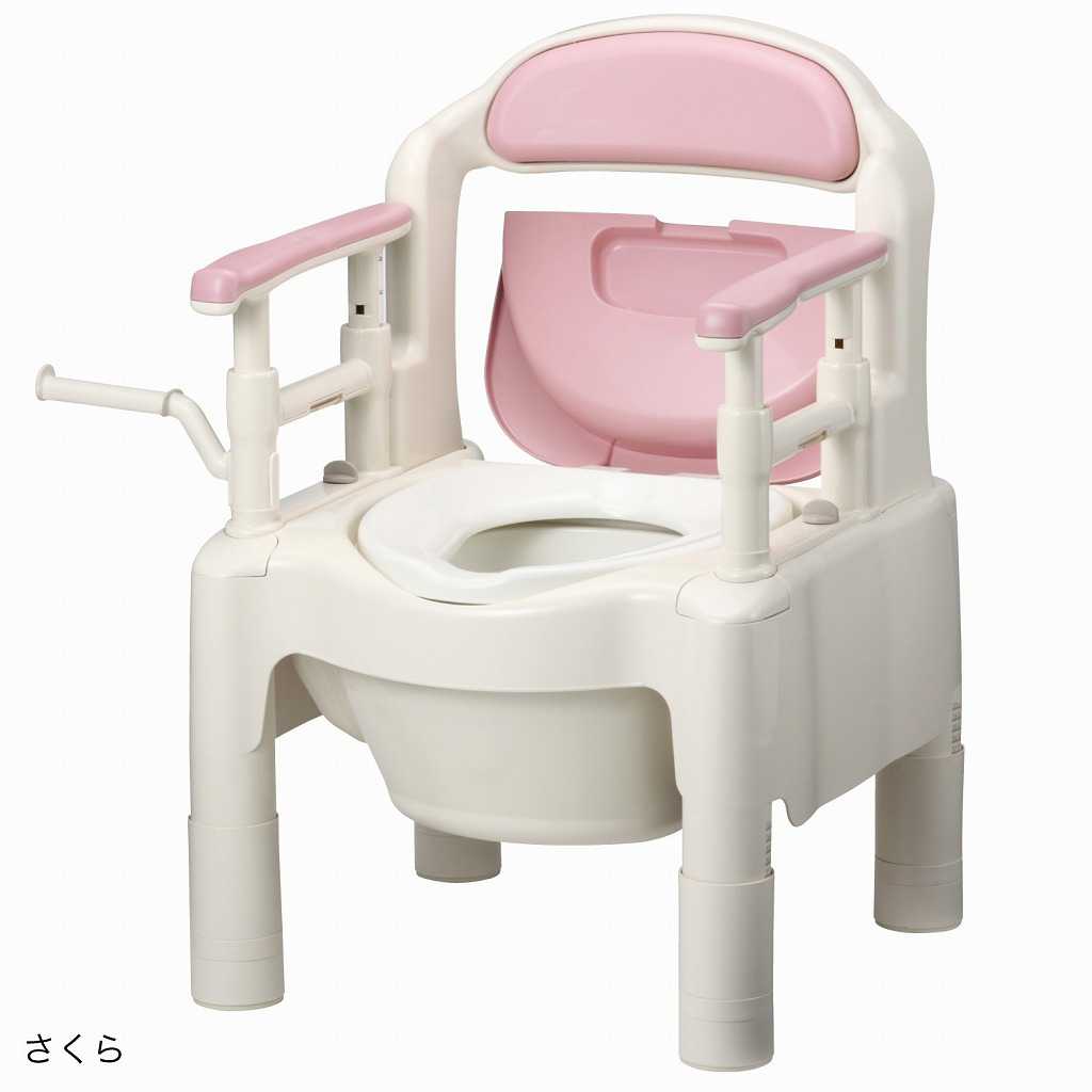 ポータブルトイレFX-CP ちびくまくん 暖房便座タイプ さくら 533-333 アロン化成