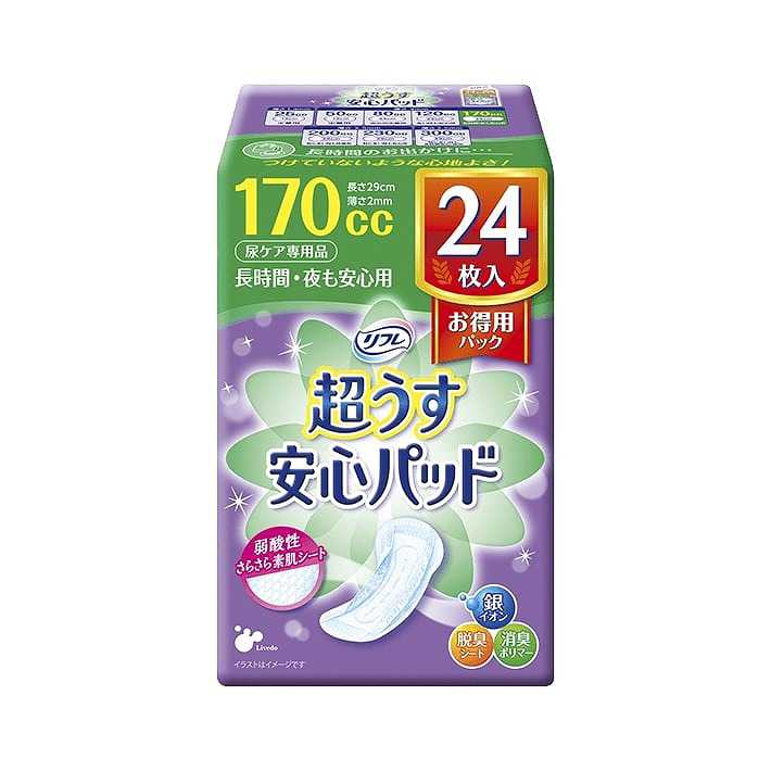 樂天商城 - ケース販売 リフレ 超うす安心パッド お得用パック 170cc×24個 / 17583→17961 24枚 リブドゥコーポレーション