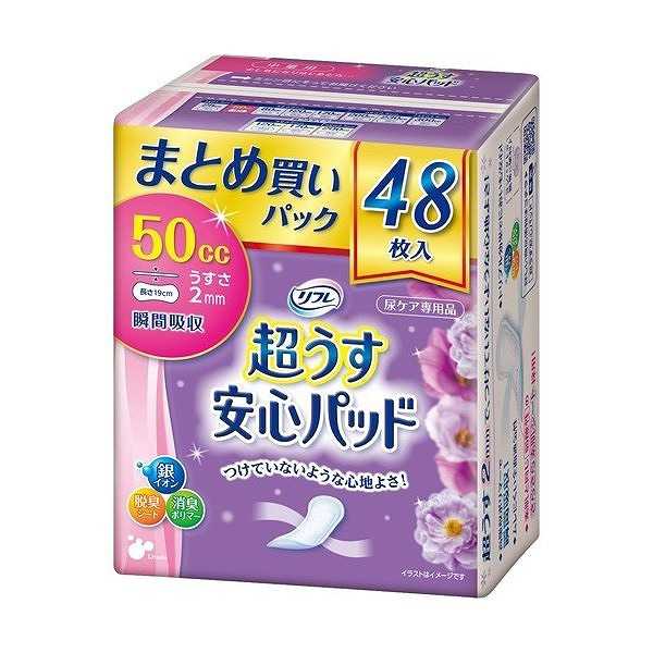 樂天商城 - ケース販売 リフレ 超うす安心パッド まとめ買いパック 50cc×12個/17964 48枚 リブドゥコーポレーション