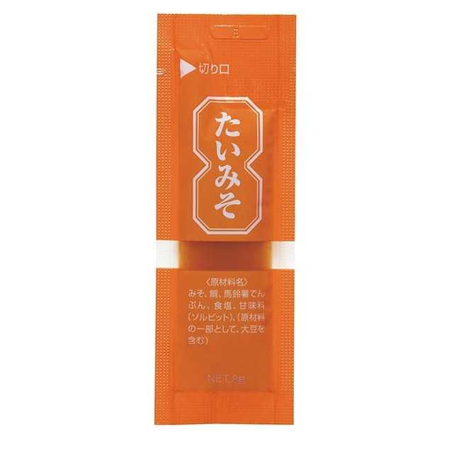 ・1食使いきりスティックタイプ。 ・あたたかいご飯やおかゆにはもちろん、いろいろな料理にアレンジしてご利用ください。 ・みそと鯛のすり身を合わせた、甘口タイプの調味みそです。 ●原材料／米みそ（大豆、米、食塩）（国内製造）、鯛すり身、でん粉、食塩／甘味料（ソルビット） ●栄養成分／（8g当たり）エネルギー23kcal、たんぱく質0.4g、脂質0.2g、炭水化物4.8g、ナトリウム96mg、食塩相当量0.24g ●アレルギー／大豆 ●賞味期限／製造後124日 ●生産国／日本