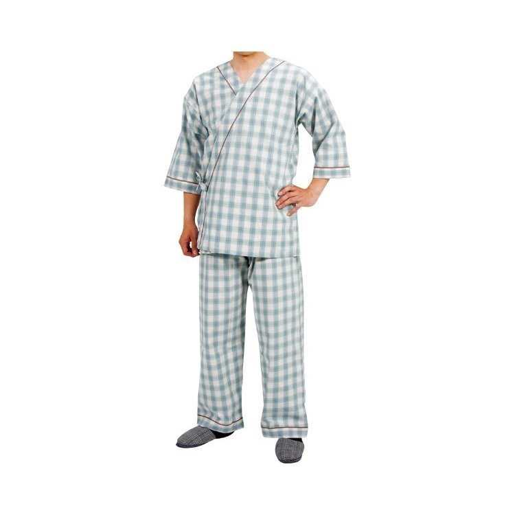 寝巻き セパレートタイプ 紳士用/0730 タータングリーン LL 特殊衣料