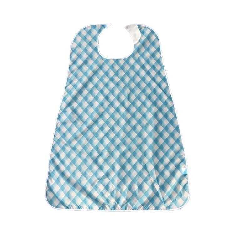 セット販売 ブルー防水食事用エプロン ロングサイズ/100-84 小花イエロー×2枚 亀屋