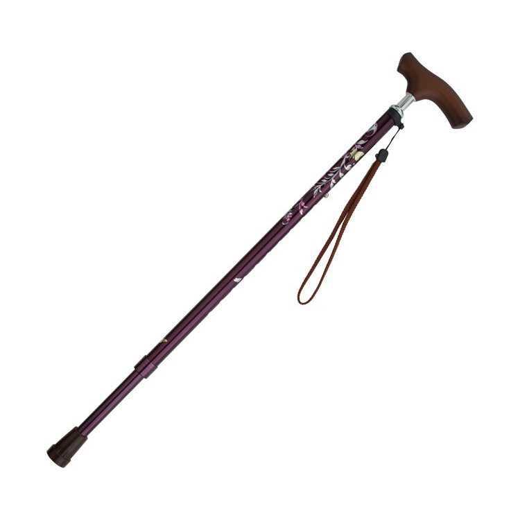 ・介援隊がオススメするファッショナブルステッキシリーズ。 ●サイズ／長さ約65.5〜85.5cm（11段階）、グリップ長さ：約11.5cm、ゴムチップ底径：約2.9cm ●パイプ径／上部：1.9cm、下部：1.6cm ●重さ／約250g ●材質／本体：アルミ、グリップ：楓製 ●適応ゴムチップ内径／15mm ●生産国／台湾