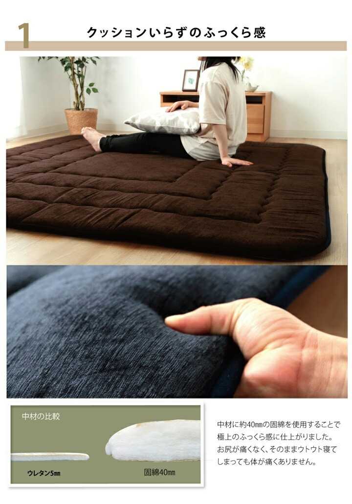こたつ布団 長方形小 撥水ラグ ふっくらタイプ グリーン 約130×190cm イケヒコ 2