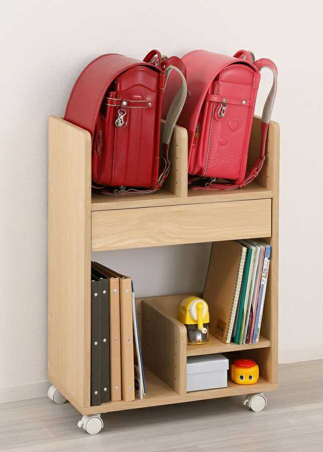 シンプルランドセル収納ワゴン ナチュラル クロシオ 2