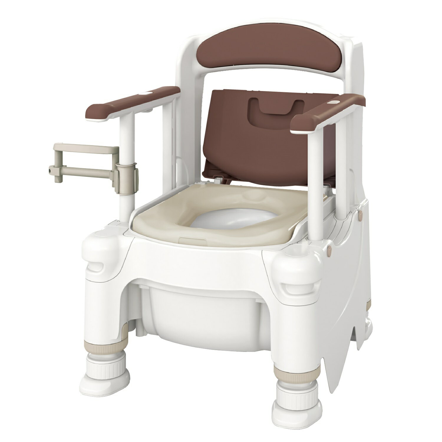 ポータブルトイレFX-30S らくゾウくん 側方ガードナシ アースブラウン 暖房 アロン化成