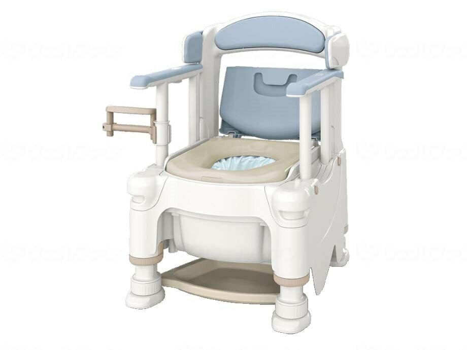 ポータブルトイレFX-30 らくゾウくん 自動ラップ ミストブルー 暖房 アロン化成