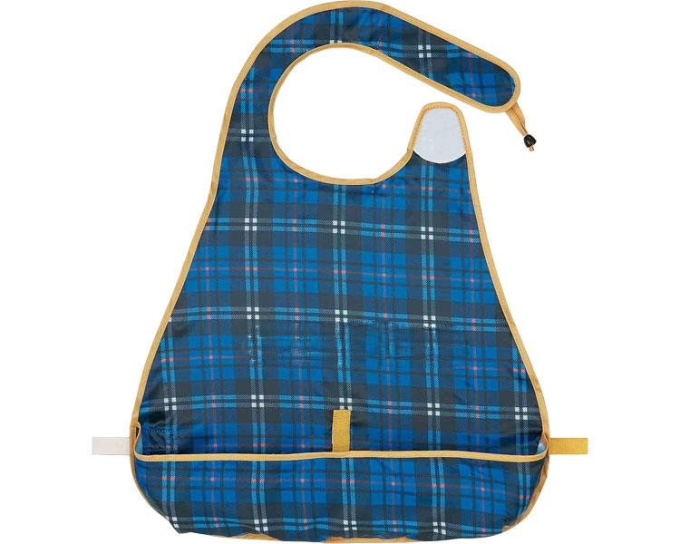 メール便出荷 お食事 エプロン FEP1 2色展開 チェック柄 リーフ柄 ポケット付 スケーター