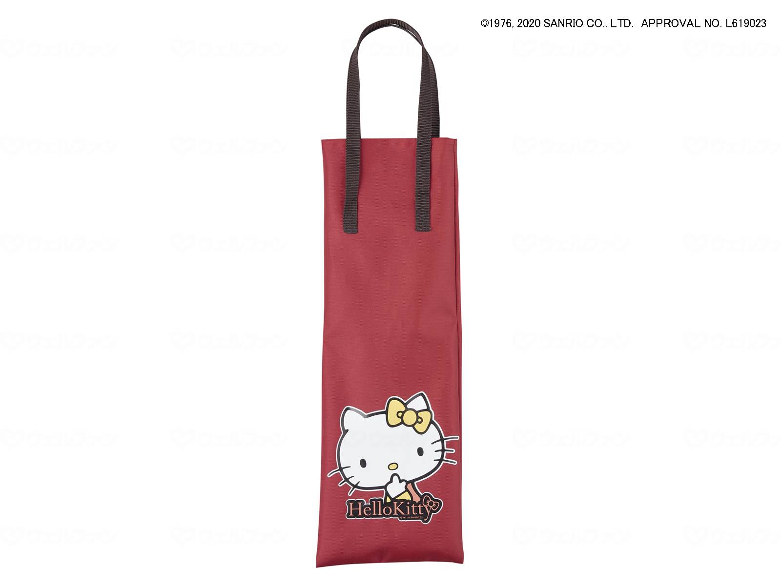 メール便出荷 折りたたみ杖専用 杖バッグ ハローキティ エンジ 010103 44×15cm ウェルファン