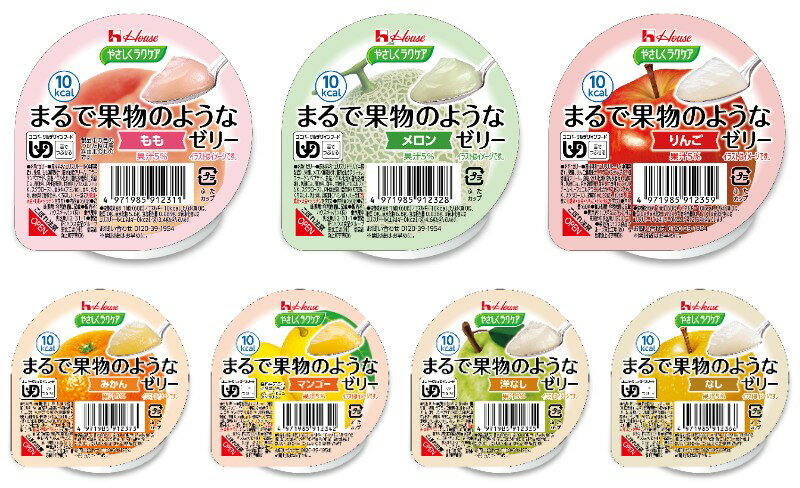 栄養補給食 やさしくラクケア まるで果物のようなゼリー 7個セット 区分3 10kcal 60g ハウスギャバン メール便