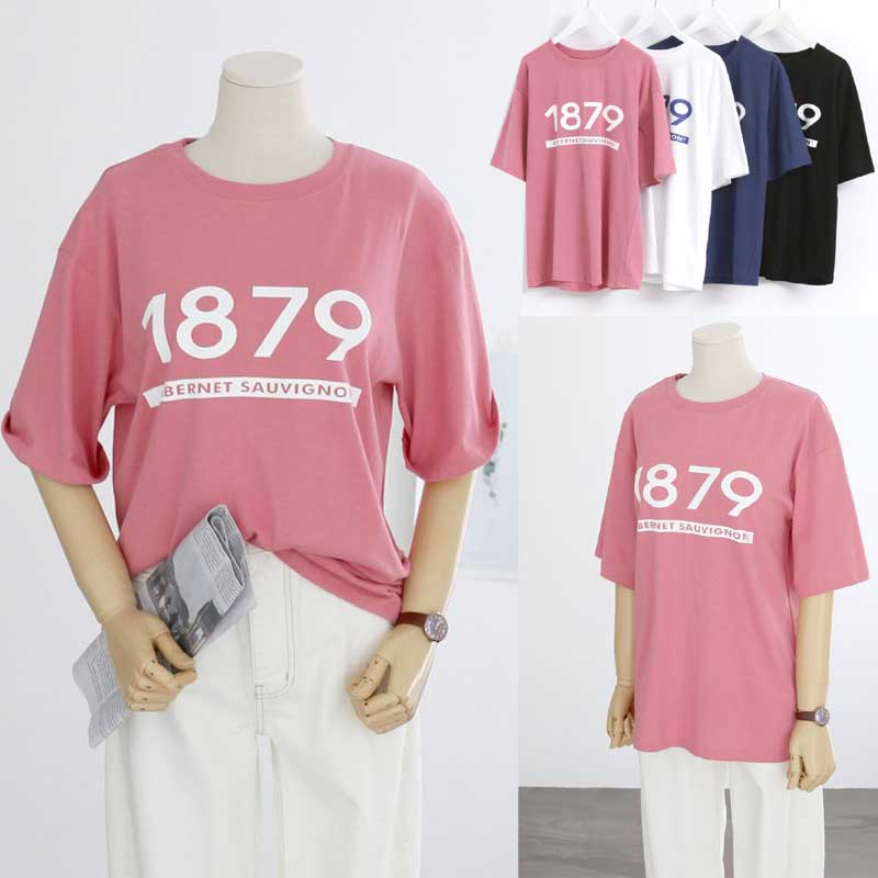 樂天商城 - 英数字ロゴ[1879…]シンプルTシャツカットソー