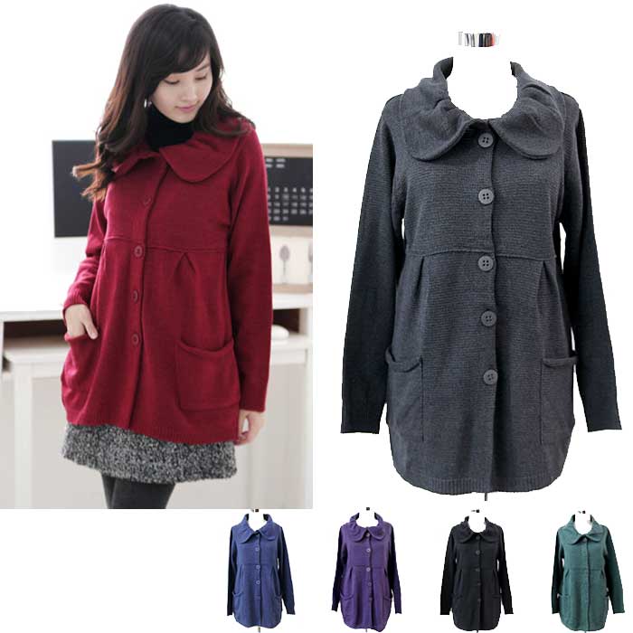 樂天商城 - カーディガン シャーリングニットカーディガン／ギャザー／ポケット付き【全6色】