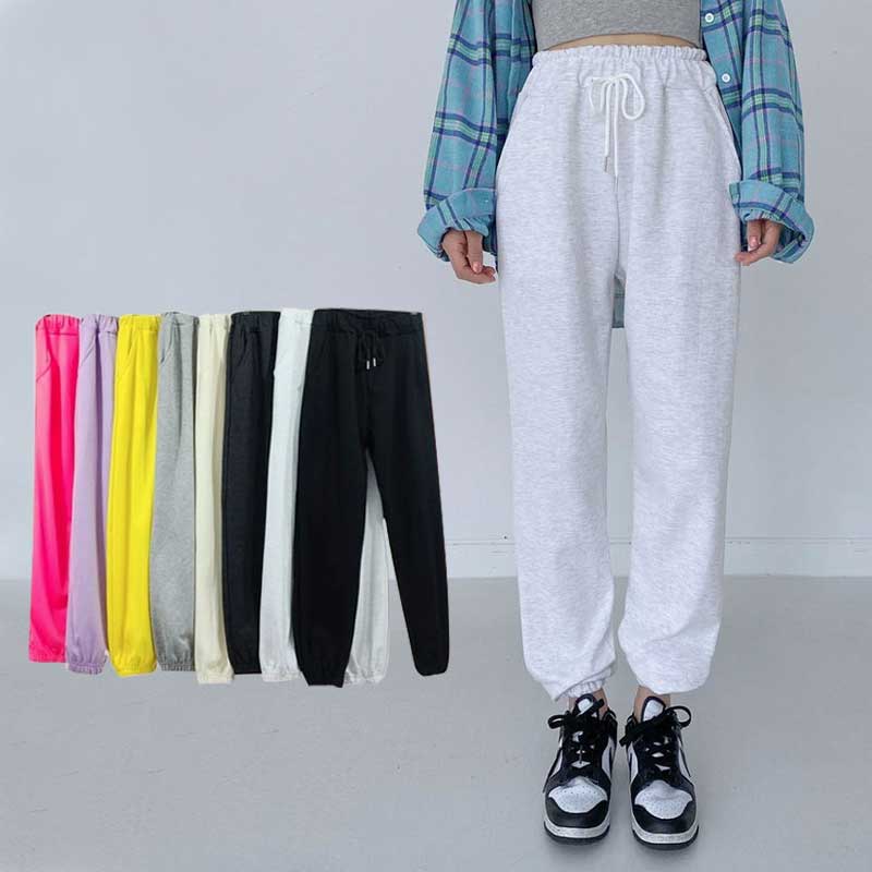 樂天商城 - ジョガーパンツ スウェットパンツ ポケット付き ゆったり 無地 ウエストゴム＆紐付き