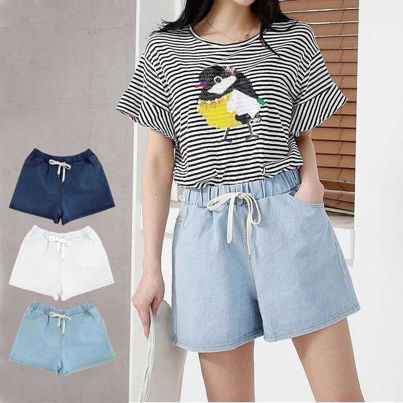 樂天商城 - デニムパンツ ショートパンツ シンプル カジュアル ボトムス レディース