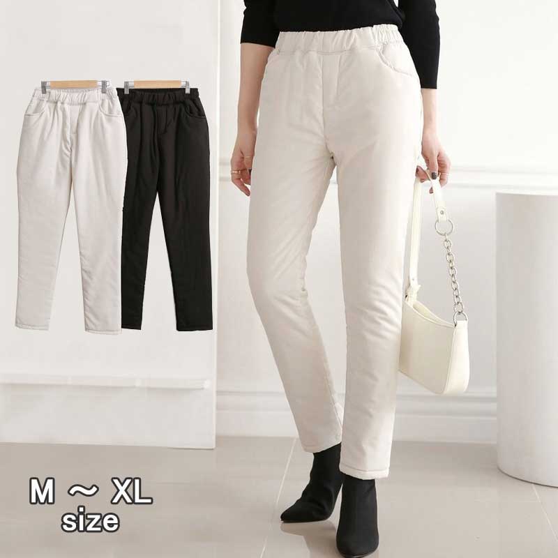 樂天商城 - パンツ あったか 中綿 厚手 スリム シンプル