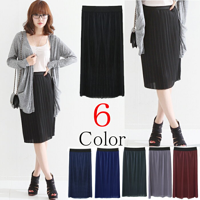 樂天商城 - フリーツミディアムスカート アコーディオン プ ウエストゴム入り