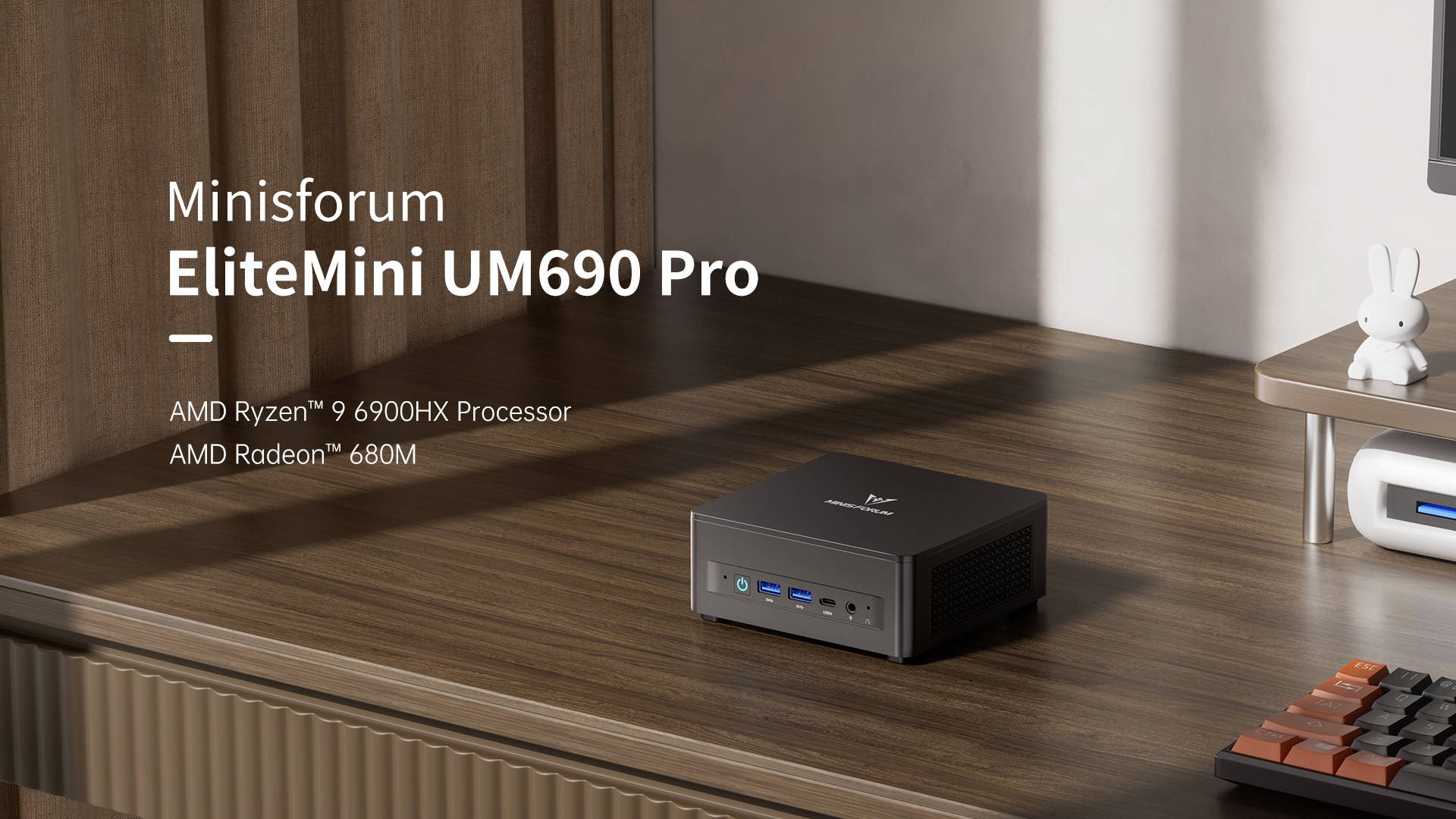 【★18%OFFクーポンx2倍ポイント】MINISFORUM UM690Pro-32GB/64GB-1TB ミニpc AMD Ryzen 9 6900HX DDR5 PCIe4.0 SSD Windows 11 HOME コンパクトpc Radeon 680M グラフィックRYZEN AI エンジン 小型デスクトップパソコン 2