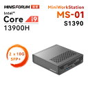 【★お買い物マラソン★19％OFFx2倍ポイント】MINISFORUM MiniWorkStation MS-01 Core i9-13900H Core i9-12900H 32GB 1TB 小型ゲーミングpc Windows 11 2x10G SFP ポート 2x2.5G LAN Wi-Fi6 BT5.2 HDMI/USB4x2 8k@60Hz出力 22110/U.2SSD/RTX A2000 /RTX 3050対応