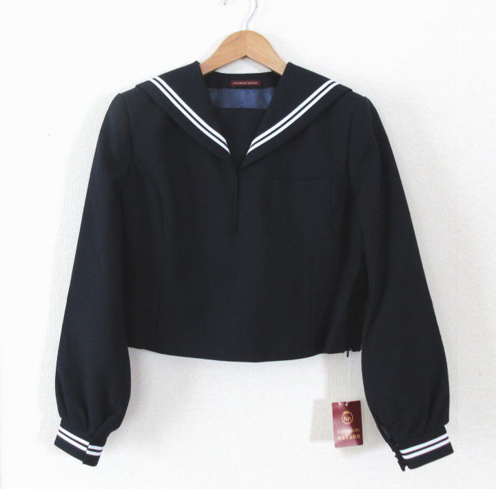 セーラー服　上衣 　紺　2本ライン　ヒロミチナカノスクール　制服　ウール100％　長袖