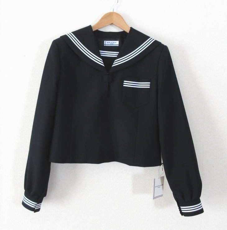 セーラー服上衣 黒 3本ライン オリーブデオリーブスクール 毛50%/ポリエステル50% 制服 セーラー服 ブラック