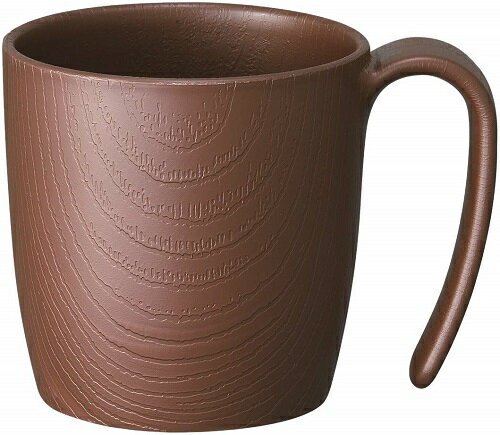 ★木目 持ちやすいコップ 使いやすい ハンドル 持ち手 食事 電子レンジ可NMGS1H(1個)