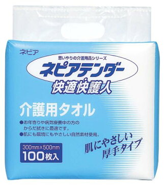 ネピアテンダー 介護用タオル（1袋100枚入）6袋/ケース×5ケース（30袋入り業務用パック）