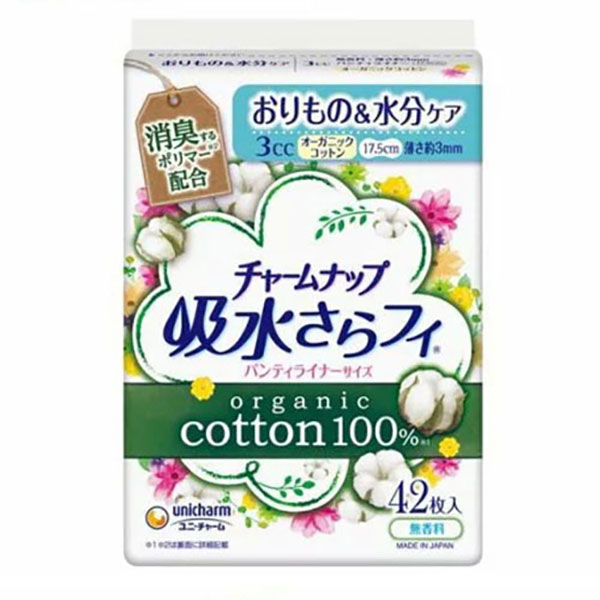 チャームナップ 吸水さらフィ オーガニックコットン 無香料 羽なし 3cc 17.5cm 42個入 失禁 ユニ・チャ..