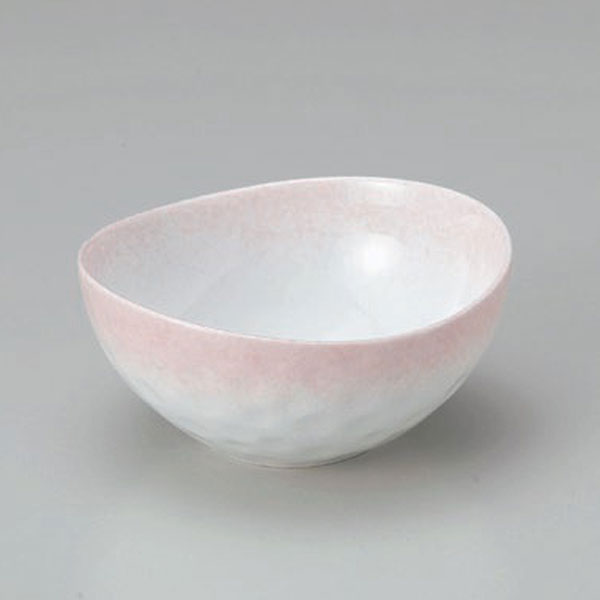 ピンク吹楕円中鉢 和食器 小鉢（大） 強化 業務用 約13.5cm 和食 和風 鉢 和え物 酢の物 高級 料亭 おひたし デザート 割烹 日本料理 懐石 割烹 創作料理 旅館 おしゃれ うつわ