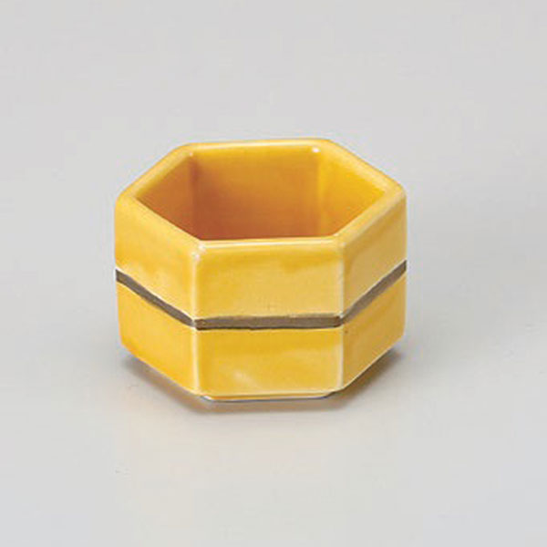 黄六角珍味 和食器 珍味 強化 業務用 約5cm 和食 和風 先付 小鉢 小 ミニ鉢 前菜 珍味入れ 付出し 松花堂 弁当 花籠膳 おせちのサムネイル