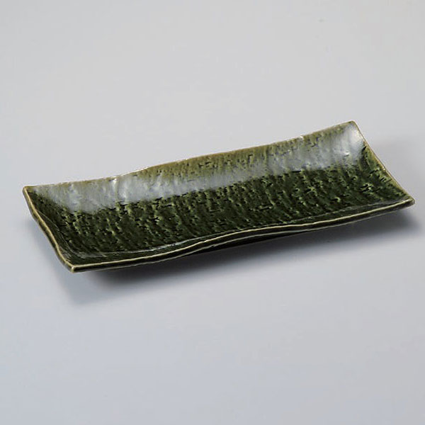織部サンマ皿 和食器 付出皿 業務用 約29cm 和食 和風 突出 前菜 先付 小料理屋 漬物盛り合わせ 長角皿 居酒屋 創作料理