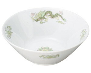 緑鳳龍 切立6.3丼 中華食器 ラーメン丼 業務用 らーめん丼 らーめん鉢 どんぶり 麺鉢 めん鉢 日本製 磁..