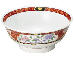 紅花祥 6.5高台丼 中華食器 ラーメン丼 業務用 らーめん丼 らーめん鉢 どんぶり 麺鉢 めん鉢 日本製 磁器 約20cm みそラーメン 味噌ラーメン 定番 スタンダード