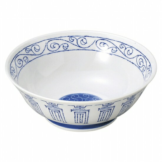 中華青壽 6.3ラーメン 中華食器 ラーメン丼 業務用 らーめん丼 らーめん鉢 どんぶり 麺鉢 めん鉢 日本製 磁器 約19.5cm 染付 担々麺 タンタンメン おしゃれ モダン