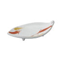 赤絵ちらし葉型前菜皿 和食器 変形皿 業務用 約22.5cm
