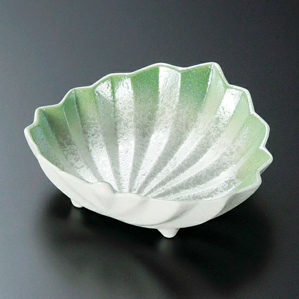 ヒワ吹ラスター葉型鉢 和食器 松花堂パーツ 業務用 約12cm 和食 和風 御膳 旅館 和食レストラン 小料理屋 刺身 天ぷら 煮物 酢の物 和え物