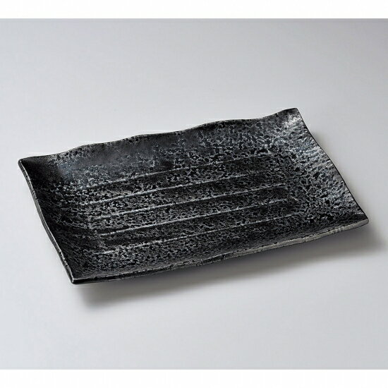 油滴天目10号長角皿 萬古焼 和食器 長角大皿 業務用 約30cm 和食 和風 ほっけ 宴会 盛り付け皿 寿司盛り合わせ 刺身盛り合わせ 串物盛り合わせ 忘年会 寿司屋 和食レストラン