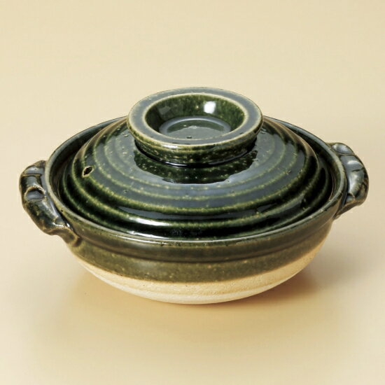 織部5号鍋 萬古焼 和食器 雑炊鍋・小鍋 業務用 和食 和風 湯豆腐 ぞうすい 鍋料理