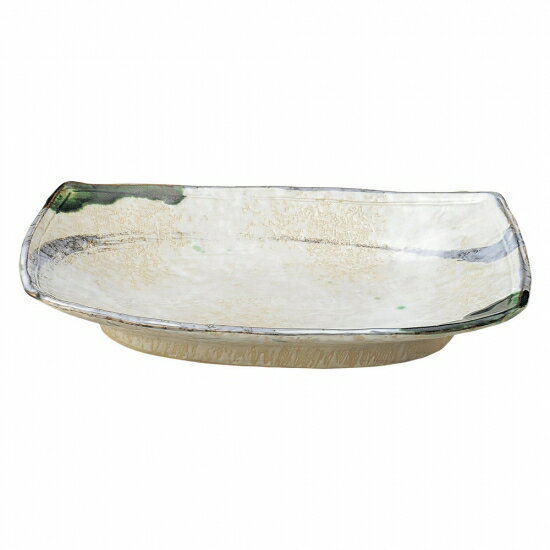 織部流線11号長盛皿和食器長角大皿...