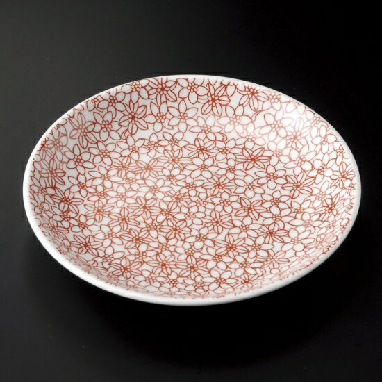 赤小紋5.5皿 和食器 フルーツ皿・銘々皿・取皿 業務用 約16.6cm 和食 和風 プレート フルーツ デザート 和菓子 甘味 ケーキ 和テイスト 定番 取り皿