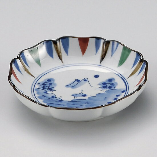 十草山水小皿 和食器 フルーツ皿・銘々皿・取皿 業務用 約11.6cm 和食 和風 プレート フルーツ デザート 和菓子 甘味 ケーキ 和テイスト 定番 取り皿