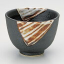 黒伊賀志野ストライプ煎茶 和食器 煎茶 業務用 約8×6cm 和食 和風 和菓子屋 和カフェ 食堂 定食屋 うどん屋 蕎麦屋