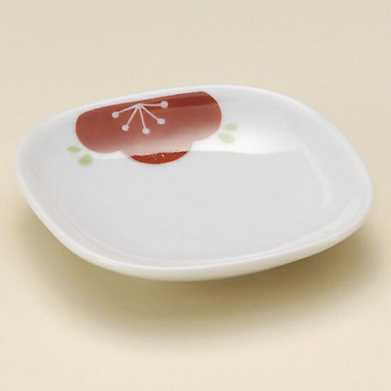 紅梅四方姫小皿 和食器 小皿 業務用 約8.5cm 和食 和風 漬物 たれ 薬味 サラダ 和菓子 冷奴 ミニ しょうゆ皿のサムネイル
