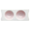 ピンク吹ディンプルダブルプレート 和食器 仕切皿(2品皿・3品皿) 業務用 約19.8cm 和食 和風 焼肉店 たれ ニンニク 岩塩 お通し 漬物 前菜 小料理屋 懐石料理 プレート