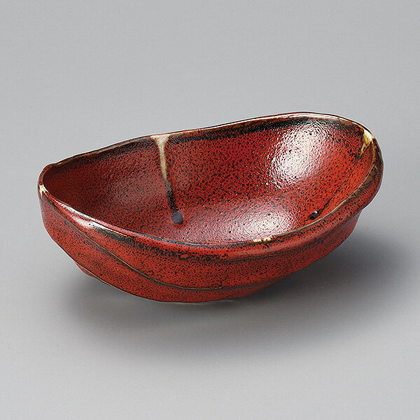 紅柚子天目波彫7.5楕円鉢 和食器 中鉢・煮物鉢 業務用 約22.5cm 和食 和風 鉢 ボウル 刺身 サラダ 煮物..