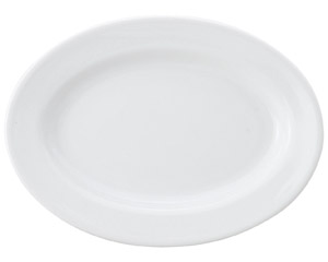 白玉渕 リム8吋プラター 洋食器 楕円・変形プレート（M） 業務用 約20.5cm モダン おしゃれ オードブル(3)