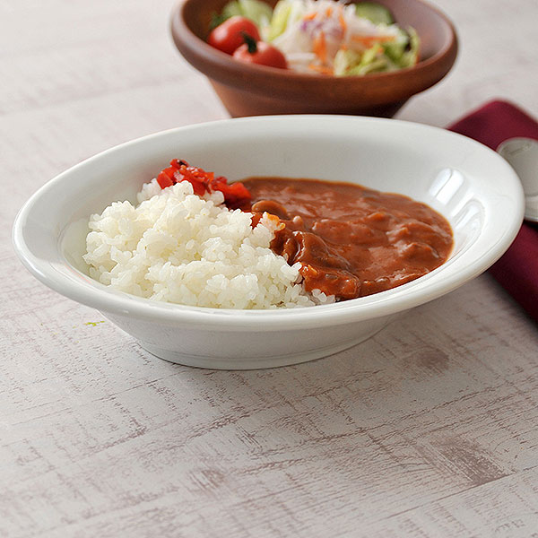 白玉渕 9吋ベーカー 白い器 洋食器 楕円・変形ボール（M） 業務用 約24cm 楕円皿 楕円鉢 中鉢 ボウル カレー皿 パスタ皿 シンプル レトロ 定番 おしゃれ カフェ イタリアン 洋食 食器 レストラン ホテル